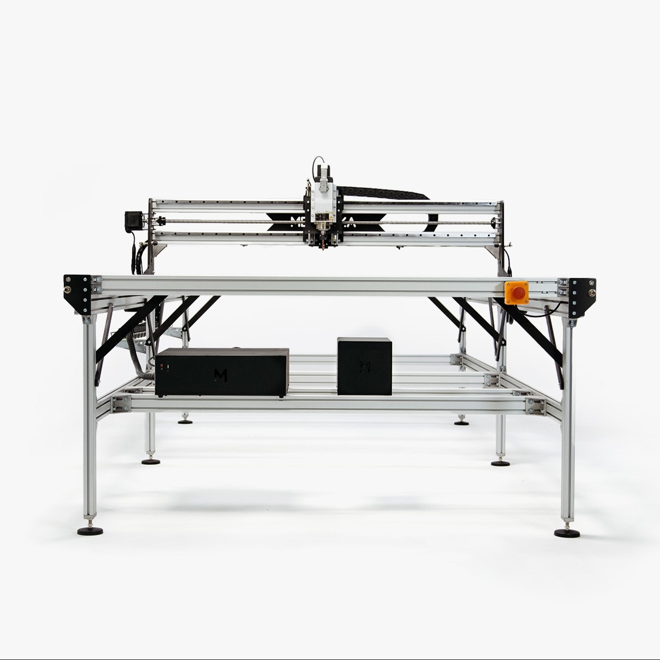Mekanika cnc milling machine Fab front view on a grey background