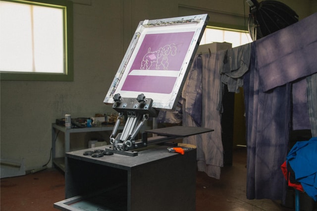 Mekanika screenprinting press in a workshop