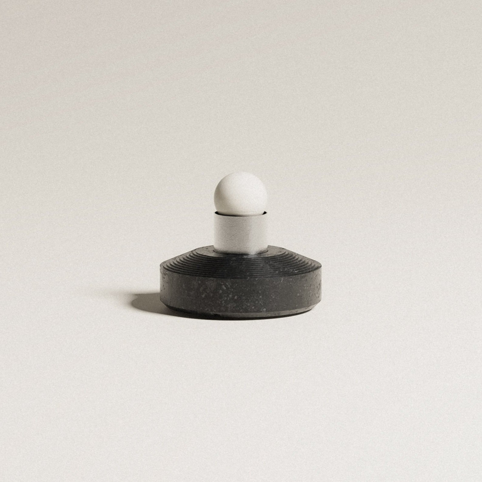 Duplex studio lamp made of cnc milled belgian blue stone