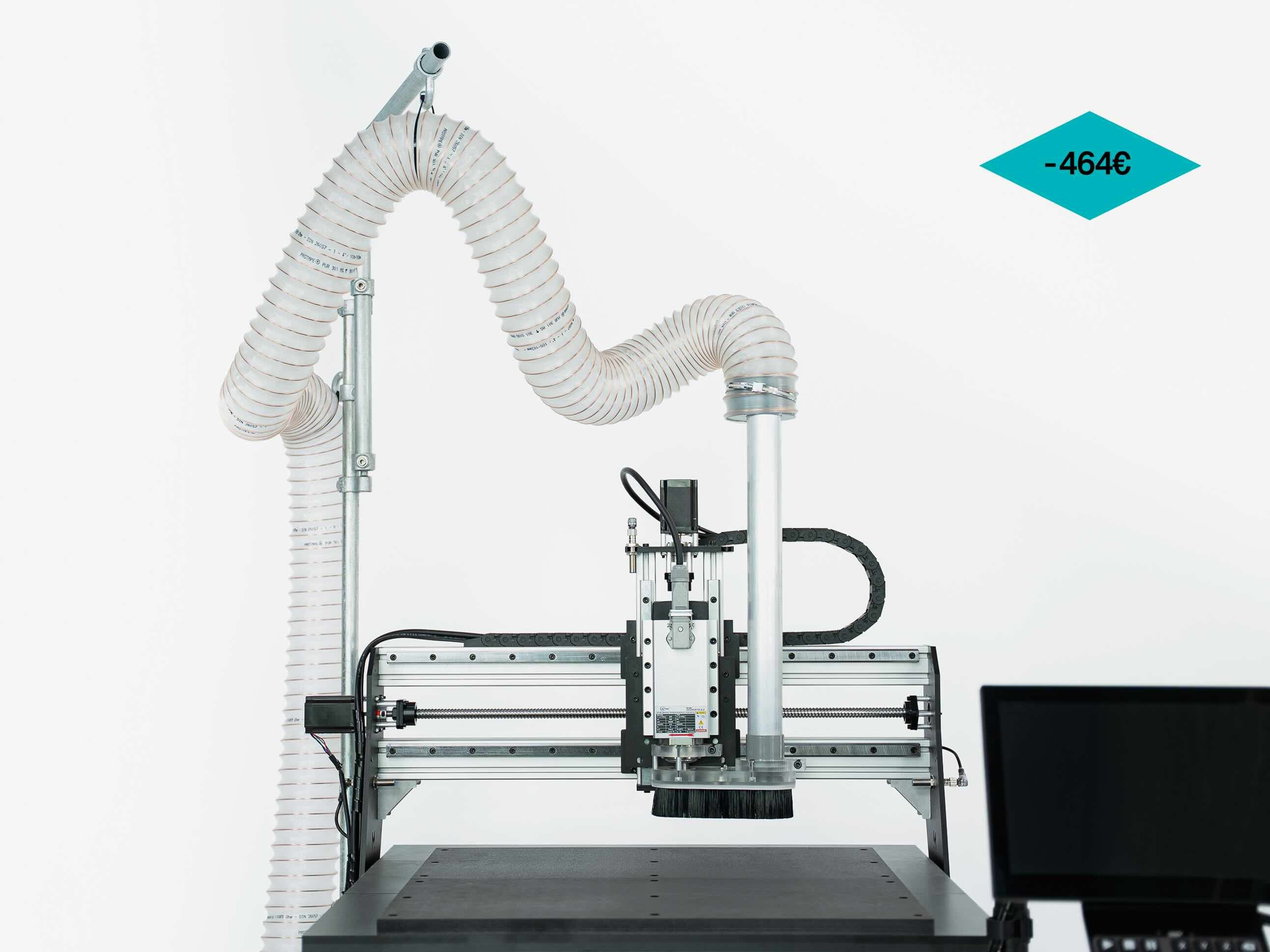 Pro CNC milling machine with dust collection kit and dust shoe