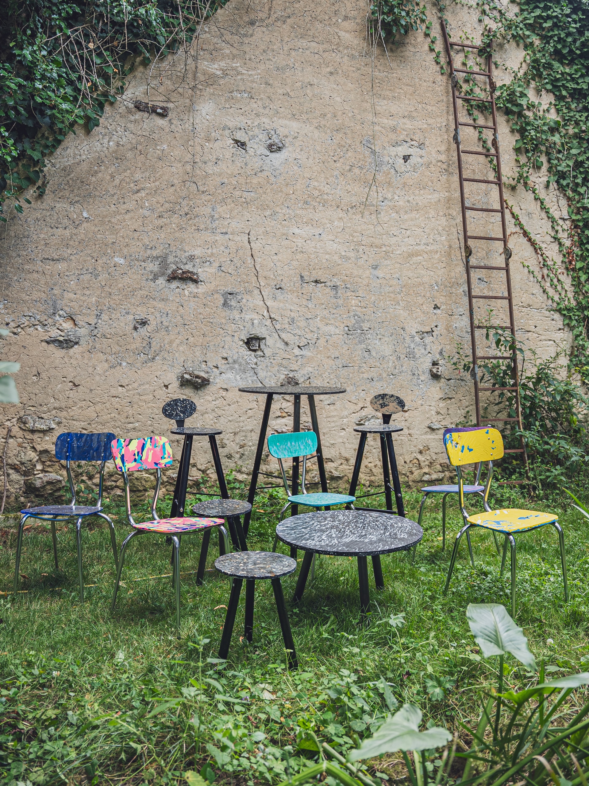 Regeneration beach attitude's furniture made out of recycled plastics panels