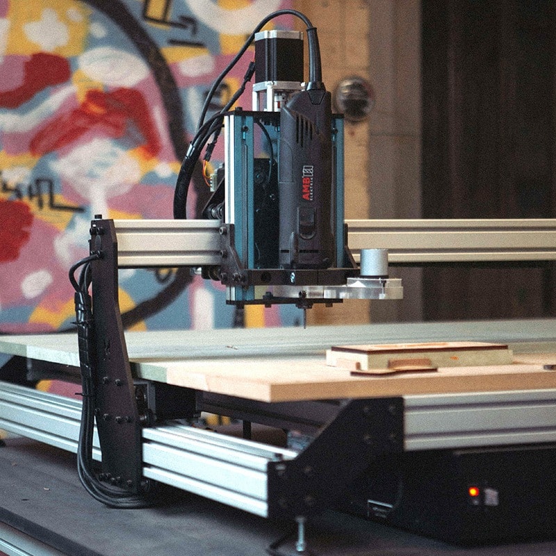 close-up on a Mekanika CNC machine EVO size L